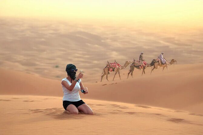 Private 4Hours Red Dunes Safari Camel Ride ,Falcon & Dune Thrills - Red dunes dune bashing for 40 minutes: the thrill part, explained