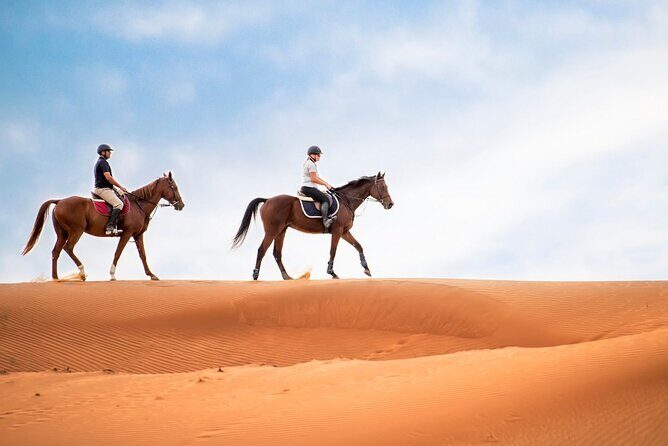 Private Desert Safari with Dune Bashing and Sandboarding - Getting to the Lahbab Desert in a SUV 4x4 pickup