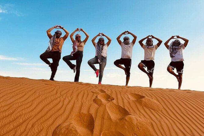 Private Morning Desert Safari with Camel Ride Falcon Photos - High dunes setup: where the sand experience gets more serious