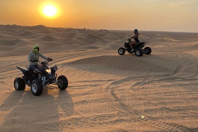 Private Sunrise Quad Bike in Dubai-Al Ain Road - What You Get: Quad Bike, Helmet, Water, and a Private Guide