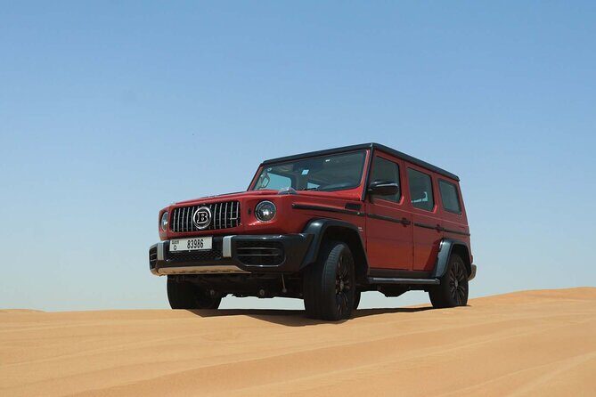 Private VIP Desert Safari in Luxury Vehicle G-Wagon - Sandboarding + short camel ride: small activities, big “I did it” payoff