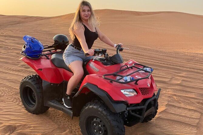 QUAD BIKE self Drive with Desert safari Full Program - The Mid-Desert Segment from Al Madam: Dune Throws, Sunset, Sandboarding