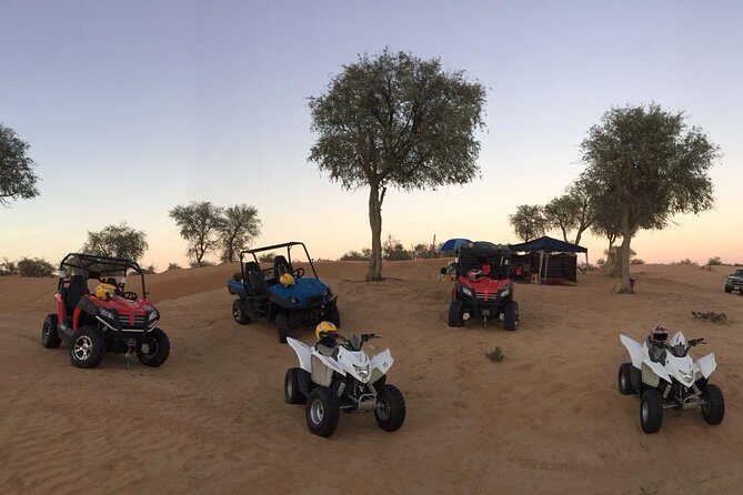 RAK Quad Bike Tour with Return Transfer - Bedouin Oasis Camp Stops: Camel Riding and Sandboarding Time
