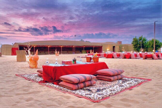Red Dune Evening Desert Safari with Sandbashing and BBQ Dinner - Dinner and Live Shows: Tanura, Fire, and Belly Dance