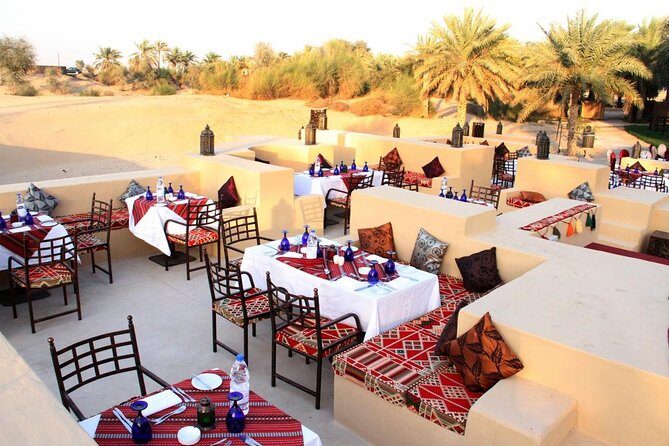 Sahara Arabian Desert Dinner Experience with Transport from Dubai - Dinner Under the Stars: Buffet, BBQ Flavors, and Drinks