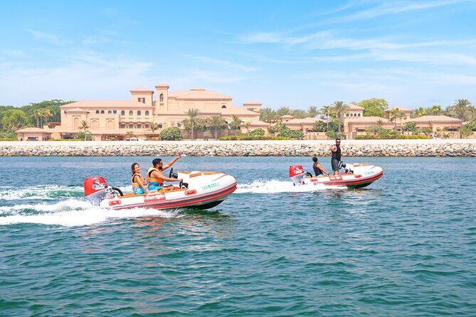 Self Drive boat tour Dubai : JBR, Atlantis and Burj Al Arab - Starting at Sea Life WaterSports Dubai: Where the Experience Begins