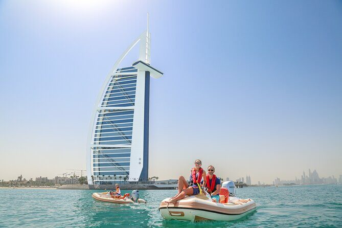 Self-Drive Speedboat Tour in Dubai - Stop 2: Dubai Marina skyline and the bridge crossing by the Palm