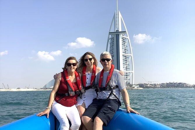 Speedboat Dubai: 60 Mins Guided Burj Al Arab & Atlantis Tour - Stop 1: Burj Al Arab From Sea Level