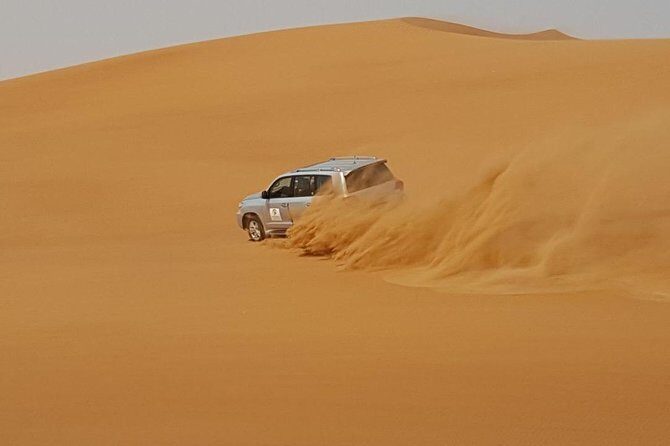 Sunrise Early Morning Desert Safari with Refreshments - The drive to Hatta Oman Road and the Red Sand Desert setup