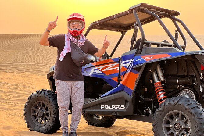 Sunset Safari with BBQ Dune Drive Camel Ride & Dune Buggy option - BBQ buffet dinner and the Tanoura plus fire show combo