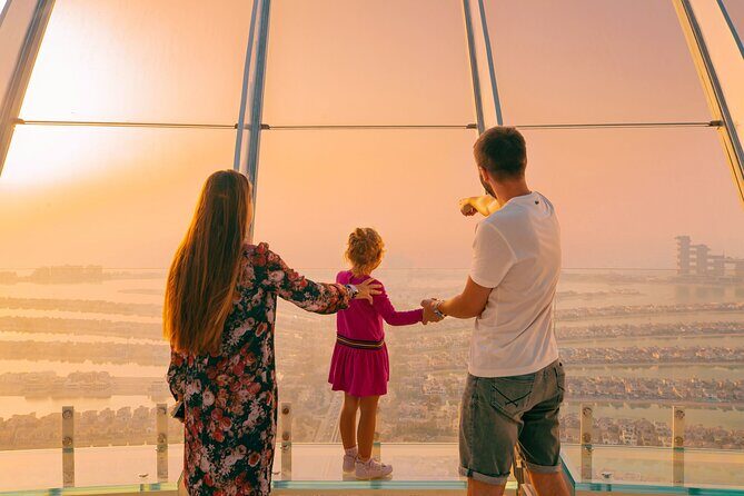 The View at The Palm Ticket with Private Transfers in Dubai - What You’ll See Up Top: Burj Khalifa, Marina, and the Arabian Gulf