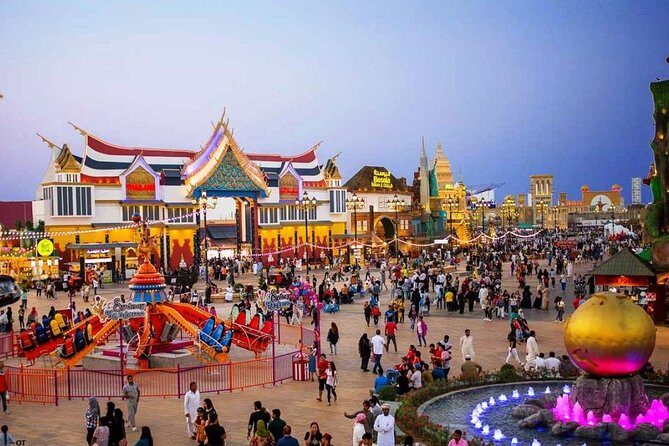 Tickets to Miracle Garden or Butterfly Garden or Global Village - Global Village in the evening: pavilions, rides, and plenty of food choices