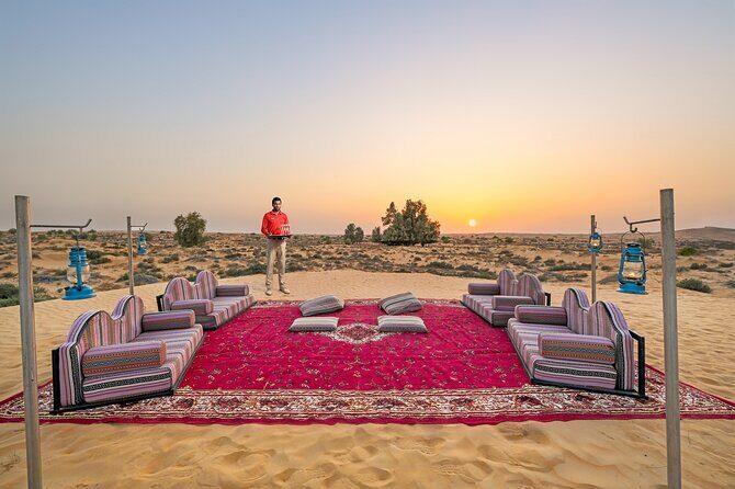 VIP Dubai Sunset Desert Safari: Camel Ride, BBQ, Unlimited Spirit - Bedouin-Style Camp Activities: Camel Ride, Henna, and Sandboarding