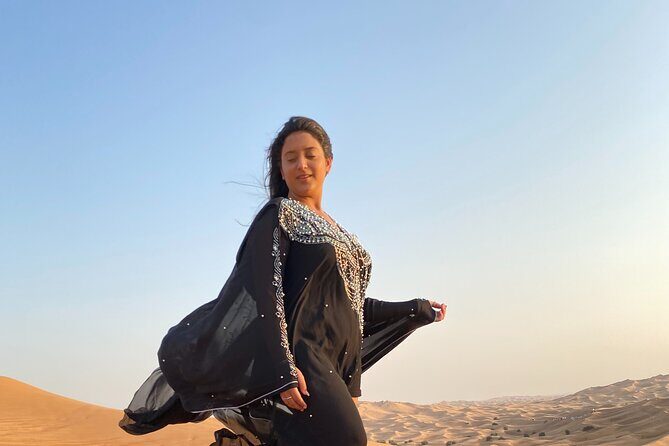 VIP Evening Desert Safari with Camel Ride & BBQ Dinner–Shared Car - The Shows: Belly Dancing, Fire Dance, and Tanoura Under the Night Sky