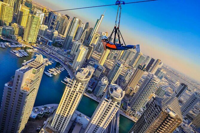 XLine Dubai Marina Zipline Ride with Transfers Options - Dubai Marina from above: why this zip line hits different