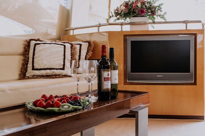 Yacht Trip Dubai : Book 56 ft Premium Yacht up to 21 people - Stop 1: The Beach Along With High-Class Apartments (JBR-Style Views)