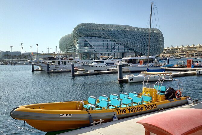 Yas Marina Guided Sightseeing Boat Tours - Ferrari World and Yas Waterworld from the waterline